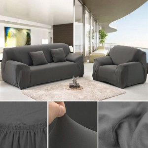  Dark Grey Jersey Fitted Sofa Cover Set | Comfortable Couch Cover | 3 Seater | 2 Seater | 1 Seater | 5,6 & 7 Seater Sets | Narmo Gudaz